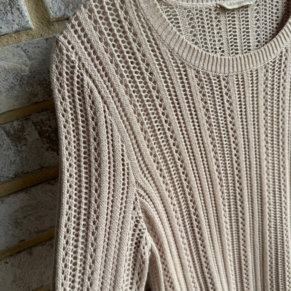 Soft Surroundings Long Sleeve Fring Open Knit Boho Sweater  Women's Size S. - Picture 5 of 8